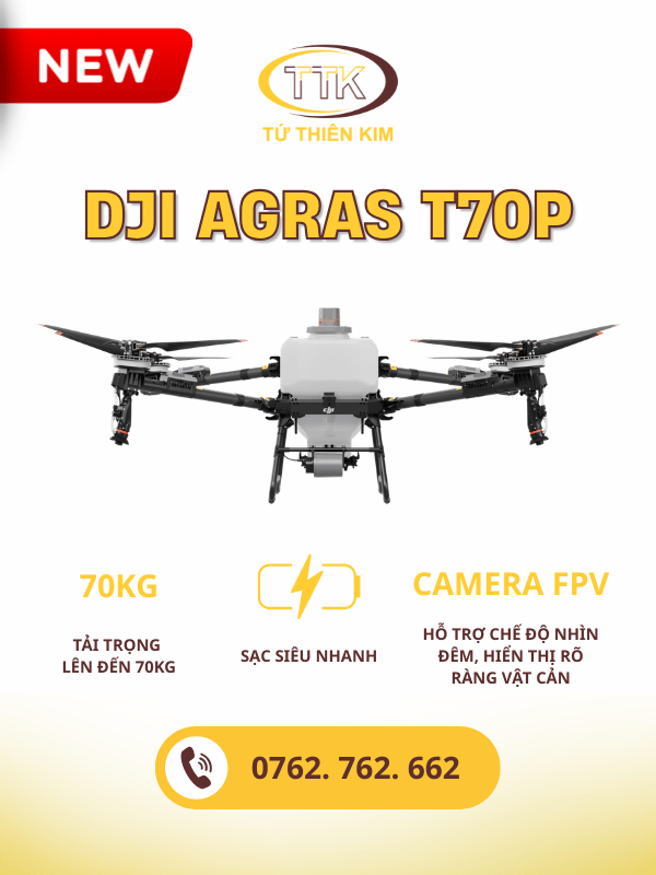 Máy bay nông nghiệp DJI AGRAS T70P – Hiệu suất vượt trội 2026.